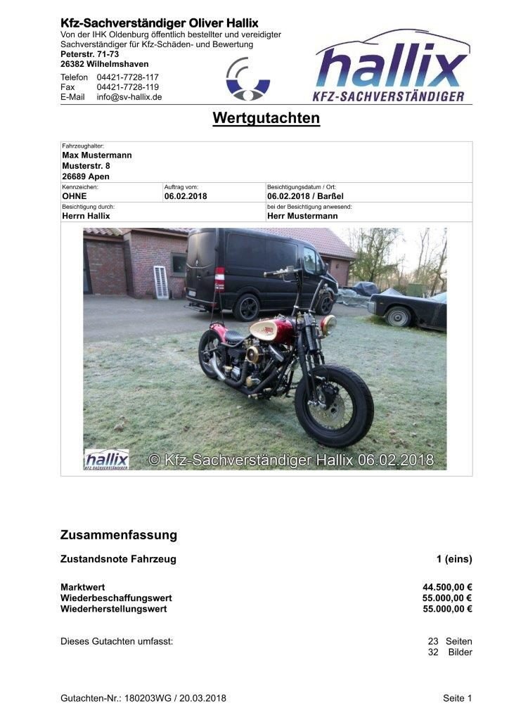 Harley Davidson Wertgutachten Teil 1